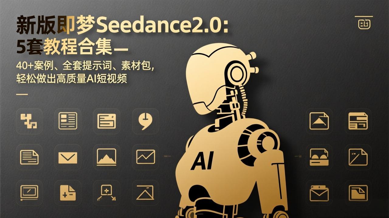 新版即梦Seedance2.0：5套教程合集，40+案例、全套提示词、素材包，轻松做出高质量AI短视频-AK资源网