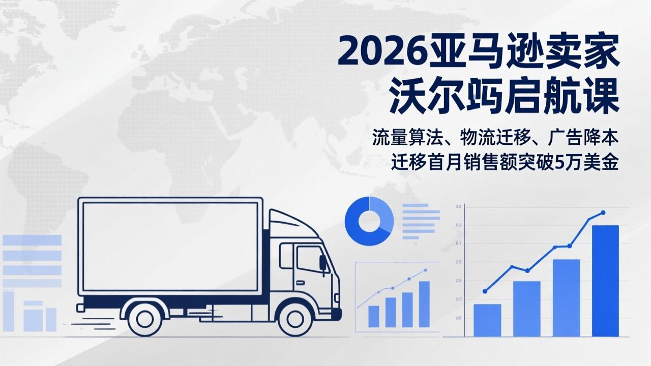 2026亚马逊卖家沃尔玛启航课，流量算法、物流迁移、广告降本，迁移首月销售额突破5万美金-AK资源网