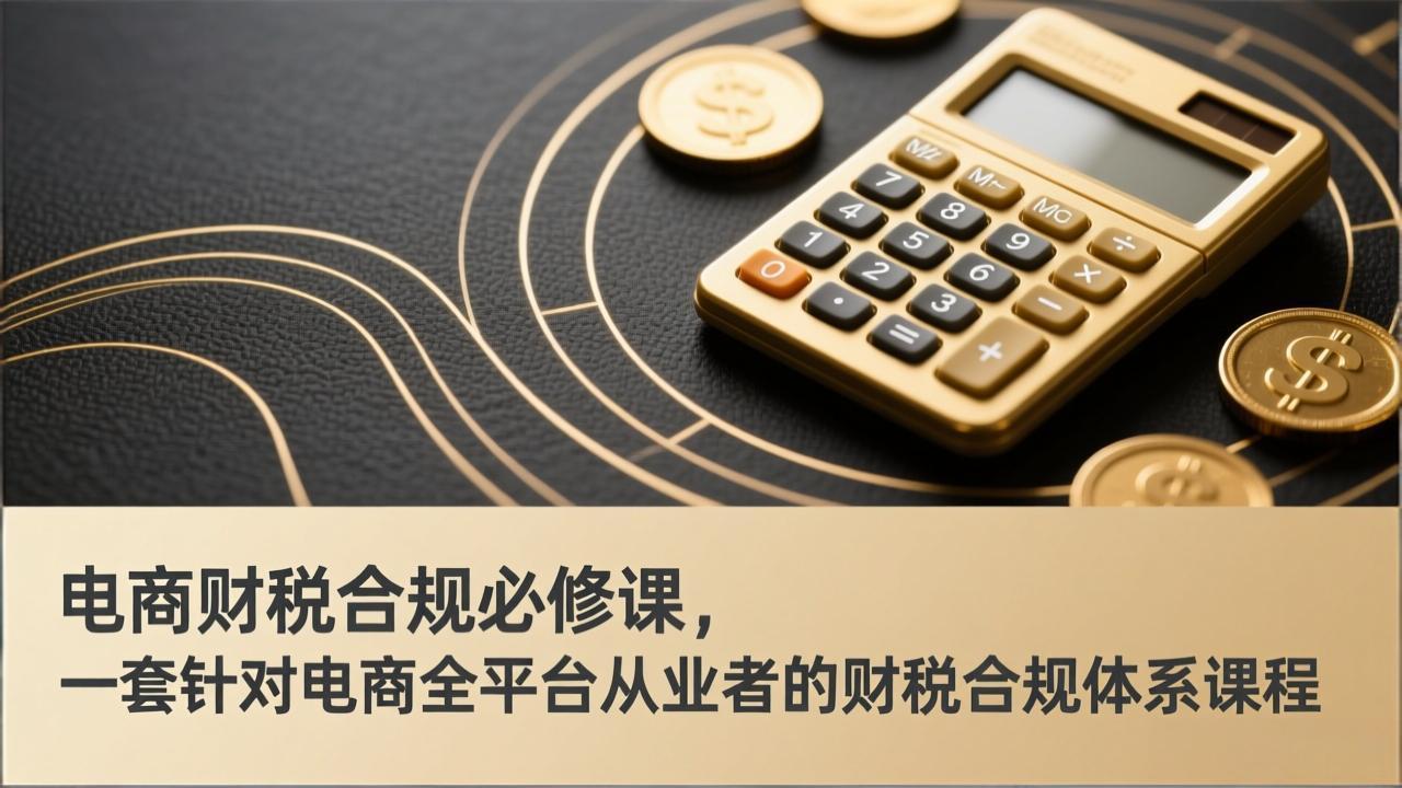 电商财税合规必修课，是一套针对电商全平台从业者的财税合规体系课程-AK资源网