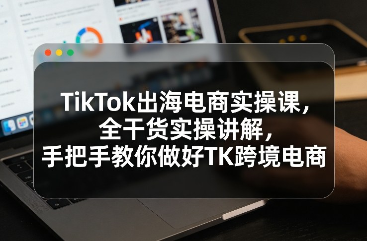 TikTok出海电商实操课，全干货实操讲解，手把手教你做好TK跨境电商-AK资源网