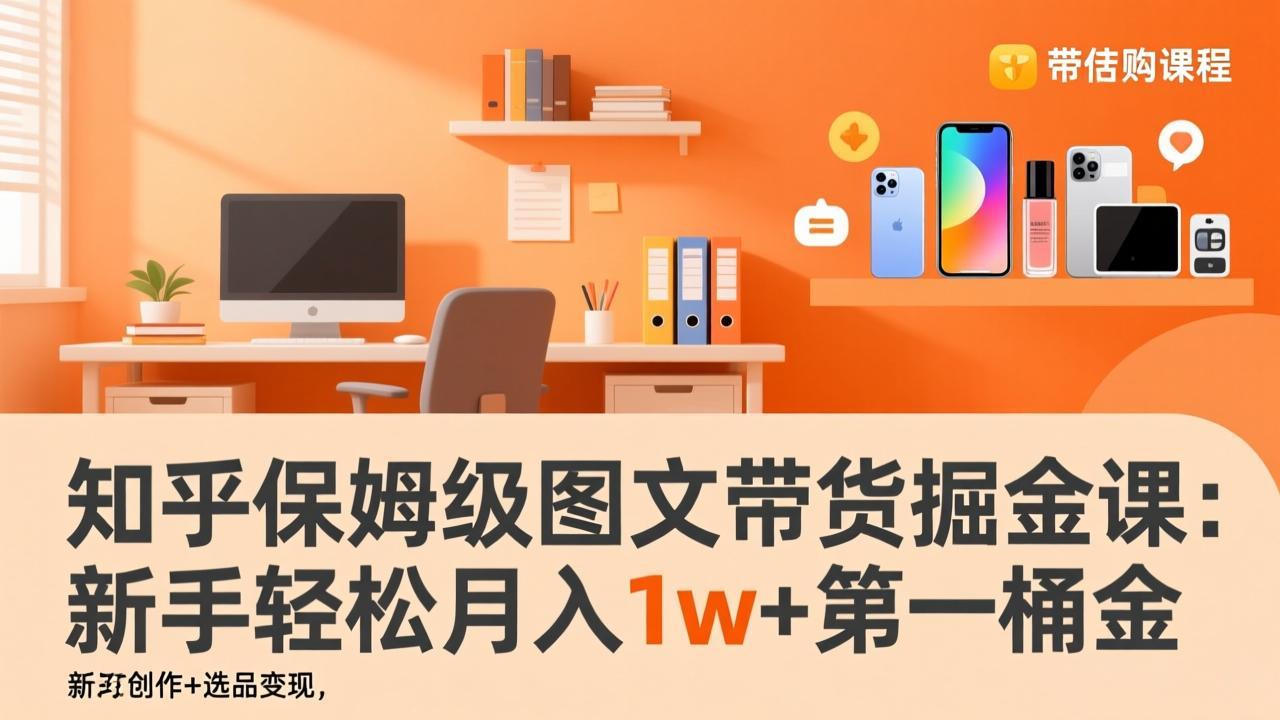 知乎保姆级图文带货掘金课：账号打造+爆文创作+选品变现，新手轻松月入1w+第一桶金-AK资源网