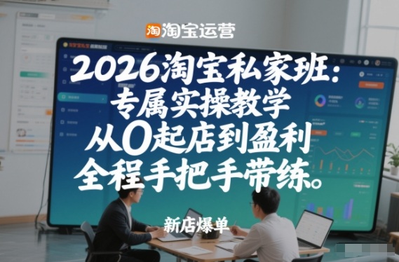2026淘宝私家班：专属实操教学，从0起店到盈利，全程手把手带练(更新26年2月)-AK资源网