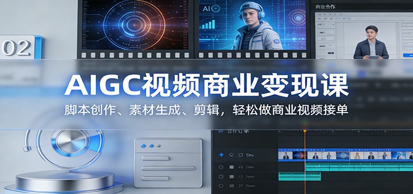 AIGC视频商业变现课：脚本创作、素材生成、剪辑，轻松做商业视频接单-AK资源网