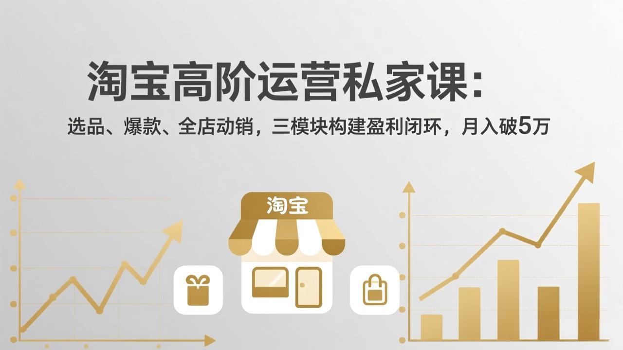 淘宝高阶运营私家课：选品、爆款、全店动销，三模块构建盈利闭环，月入破5万(更新26年2月-AK资源网