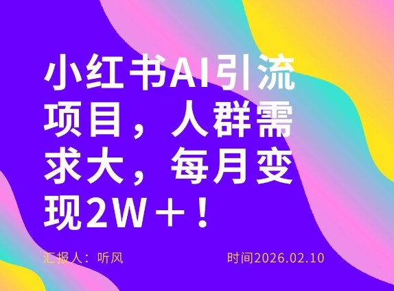 她通过这个AI项目每月做到2W＋的收入，最新小红书AI项目，人群需求大！-AK资源网