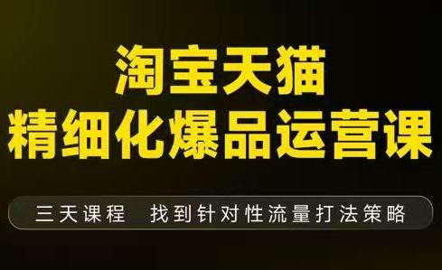 猫课子幽·淘宝天猫精细化爆品运营【音频+字幕+文档】(9月12-14杭州线下课)-AK资源网