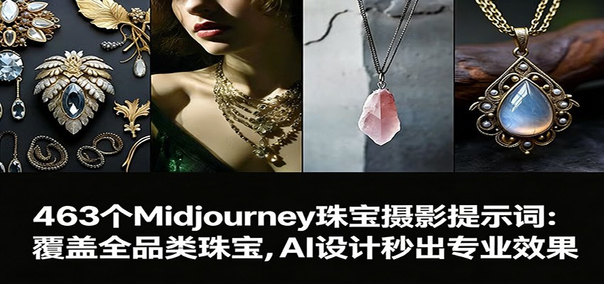 图片[1]-463个Midjourney珠宝摄影提示词：覆盖全品类珠宝，AI设计秒出专业效果-AK资源网