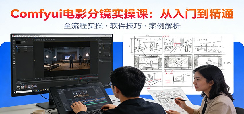 ComfyUI电影分镜实操课：分镜一致性，全流程AI视频制作，零基础也能做专业分镜-AK资源网