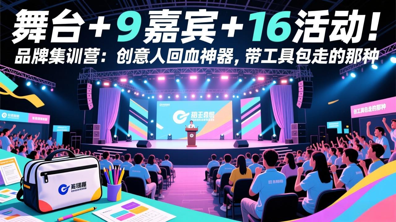 舞台 + 9 嘉宾 + 16 活动！品牌集训营：创意人回血神器，带工具包走的那种-AK资源网