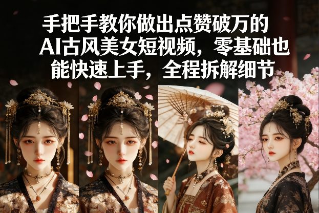 手把手教你做出点赞破万的AI古风美女短视频，零基础也能快速上手，全程拆解细节-AK资源网