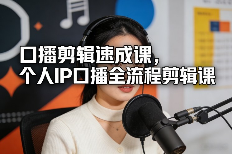 口播剪辑速成课，个人IP口播全流程剪辑课-AK资源网
