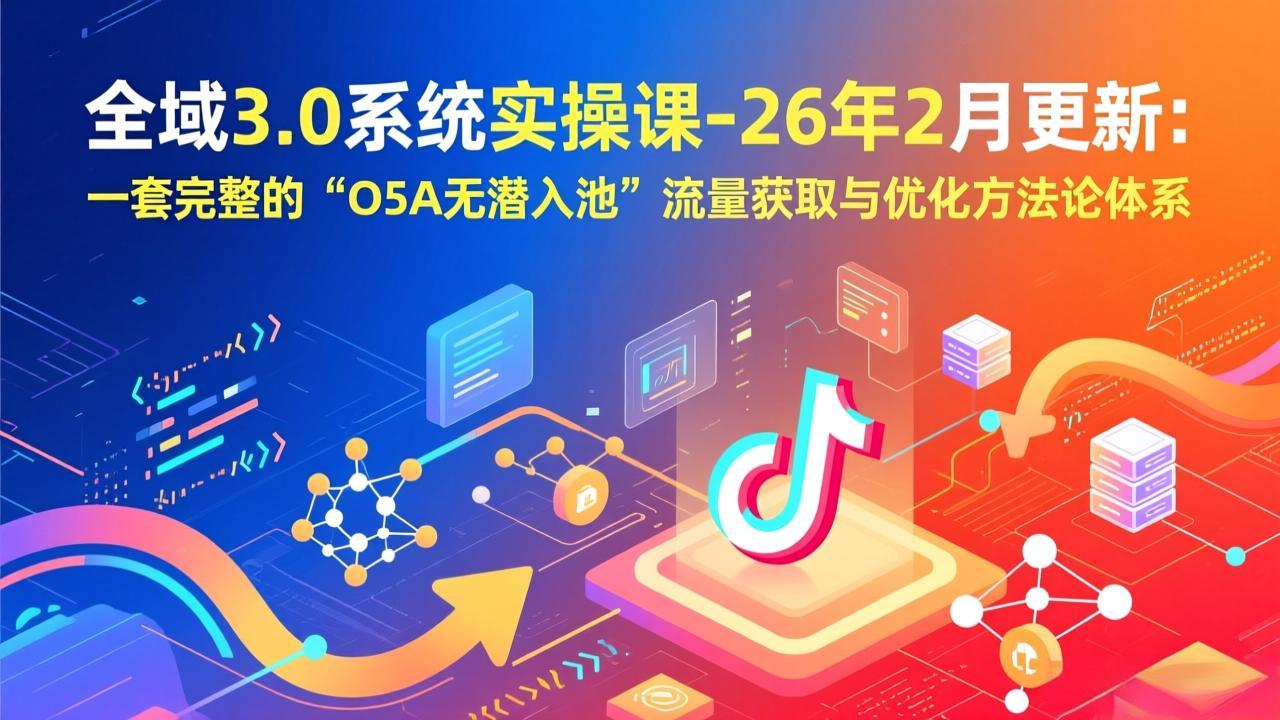 全域3.0系统实操课-26年2月更新：一套完整的“O5A无潜入池”流量获取与优化方法论体系-AK资源网