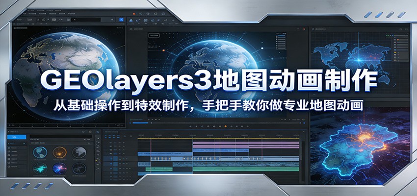 GEOlayers3地图动画制作：从基础操作到特效制作，手把手教你做专业地图动画-AK资源网