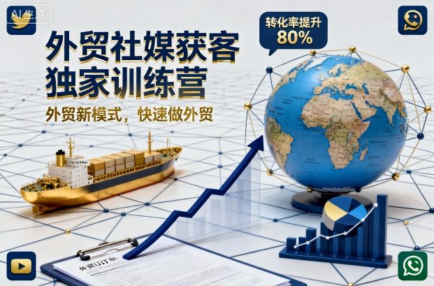 外贸社媒获客独家训练营，外贸新模式，快速做外贸(更新26年2月)-AK资源网